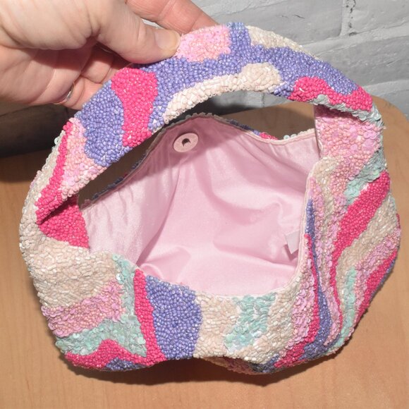 All Over Pink Sequin and Beaded Perfect CLUTCH Bag! - Picture 4 of 4